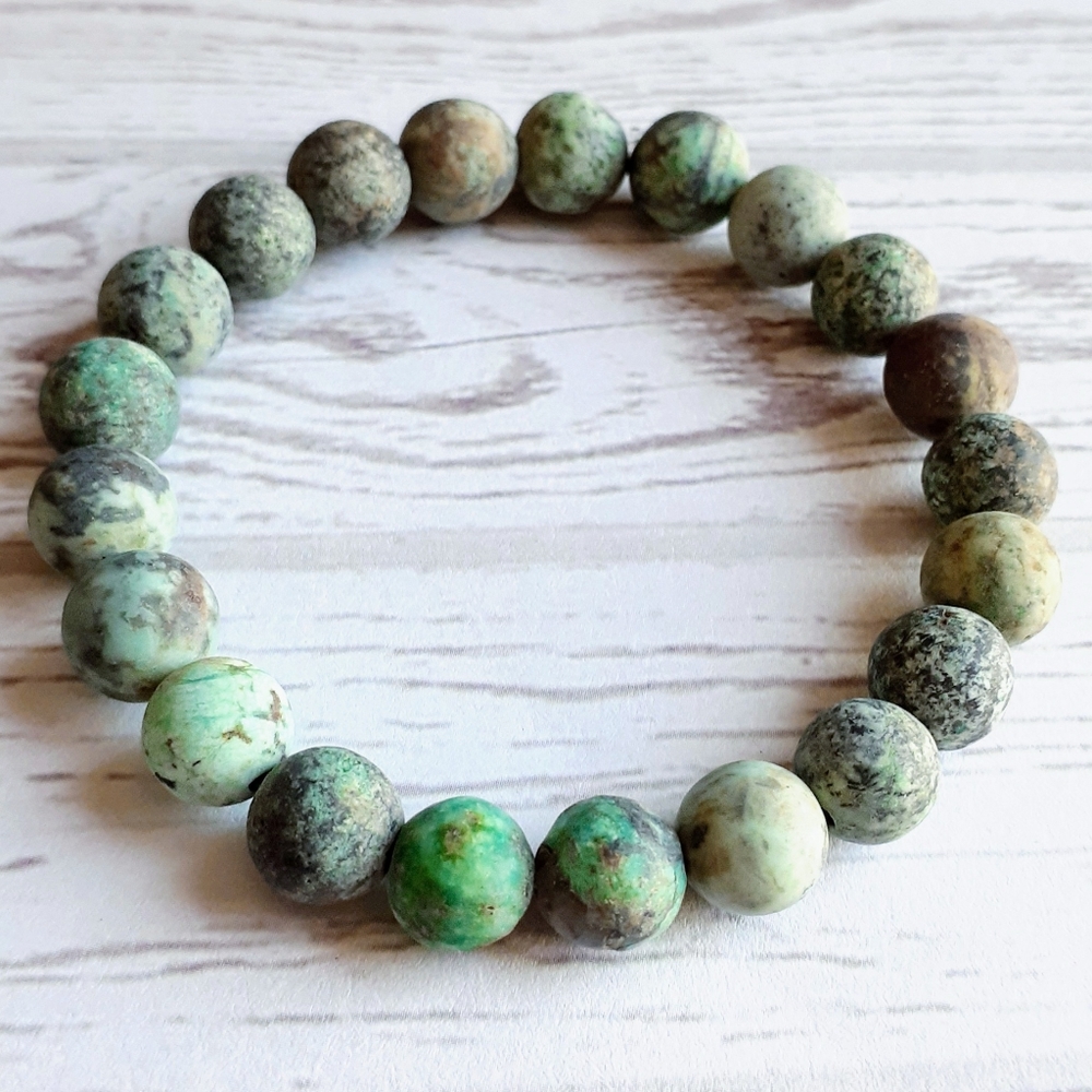 Frosted African Turquoise Bracelet - Picture 2 of 3